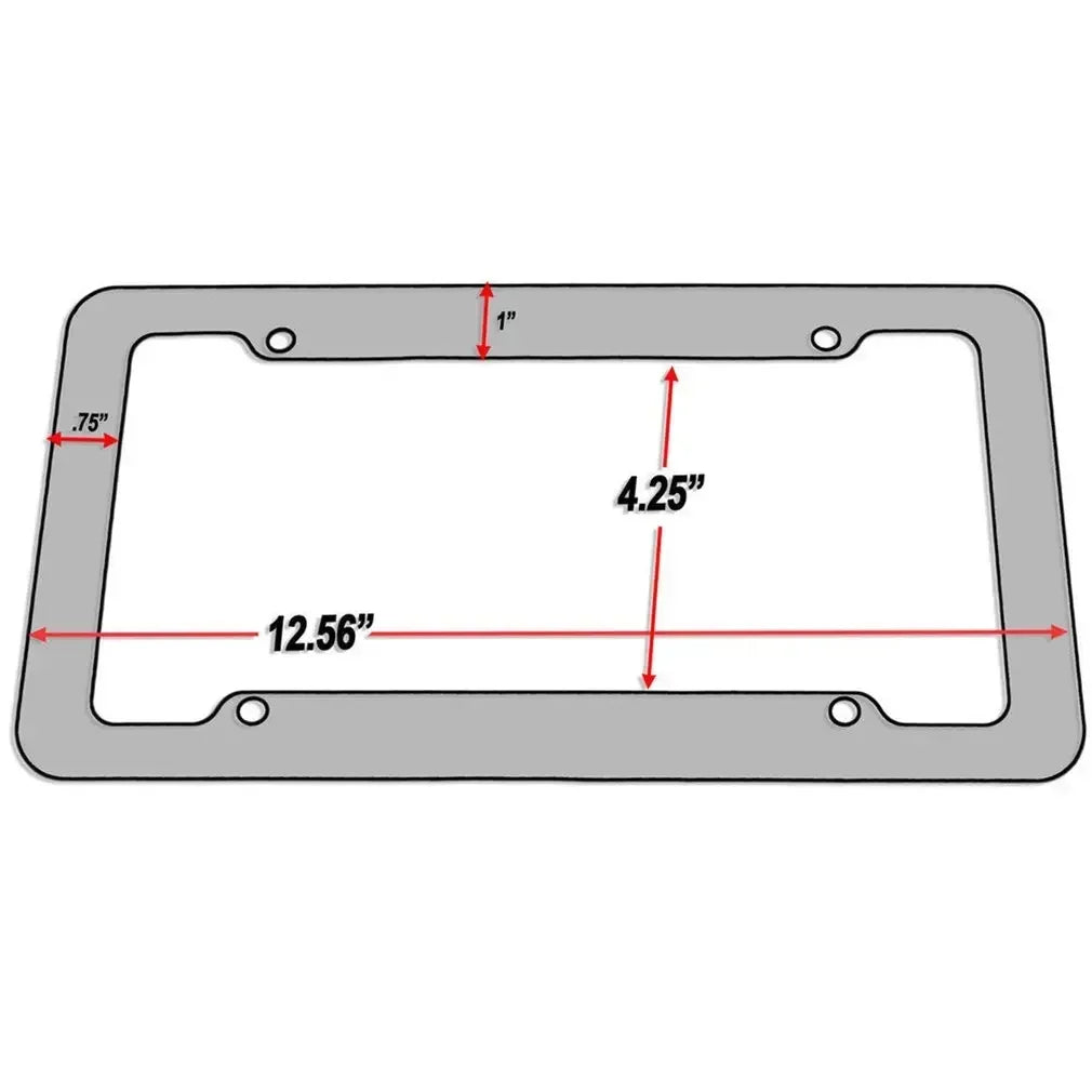 Carbon Fibre Licence Plate Frames with Screws & Caps Sizing