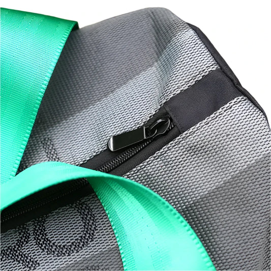 Recaro JDM duffle bag green strap close view