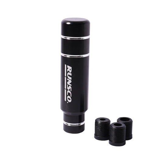 Runsco 13cm Aluminium Gear Shift Knob black with thread adapters