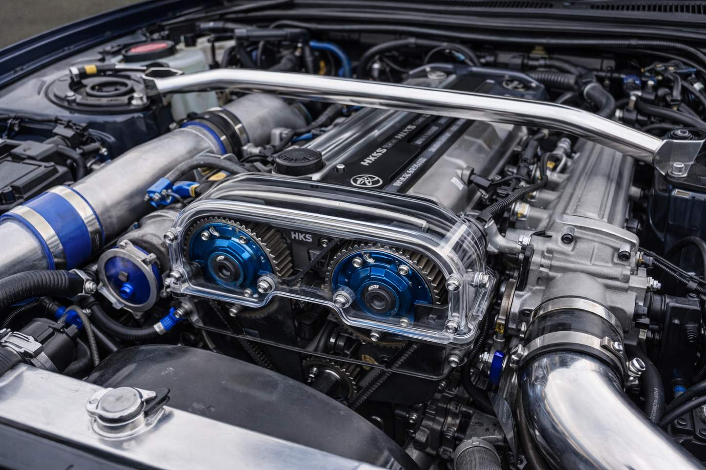 2jz clear cam cover installed