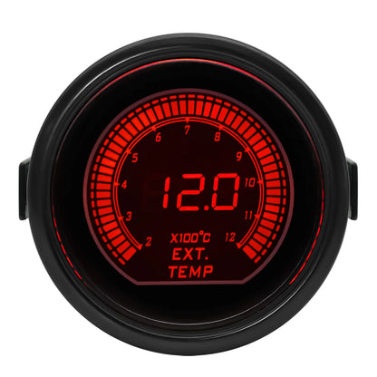 52mm Dual Display Digital Performance Gauge - colour and finish options