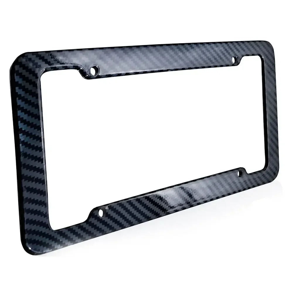 Carbon Fibre Licence Plate Frames with Screws & Caps