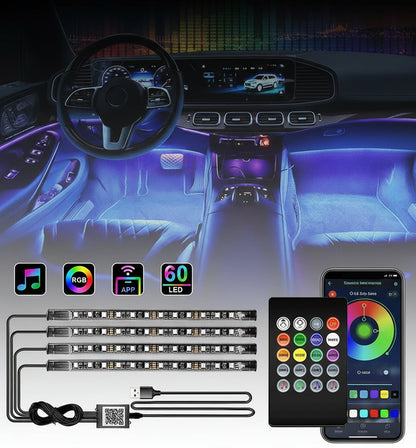 LED Neon Light Kit for Car Interior with App Control