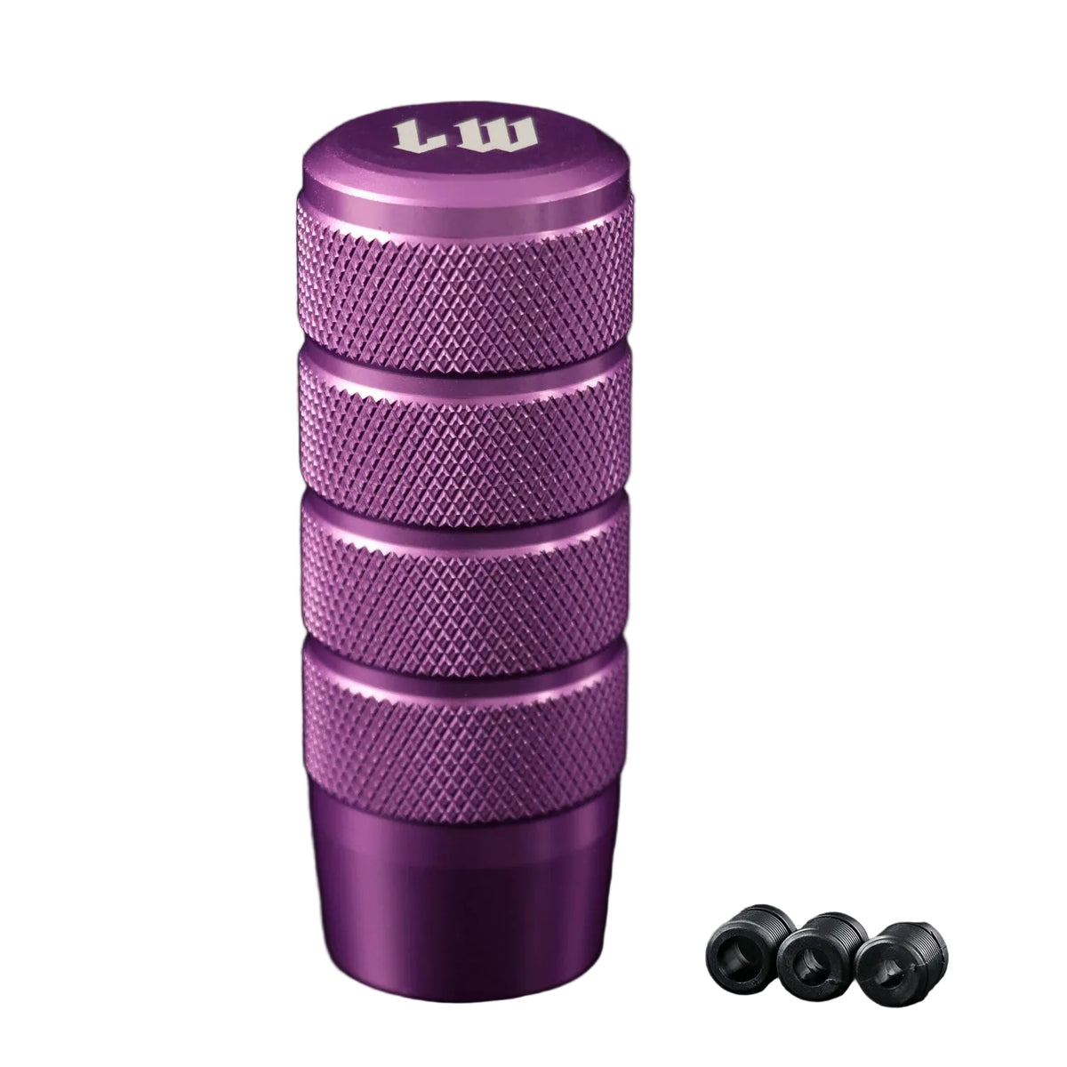 Purple shifter with textured surface and visible brand logo