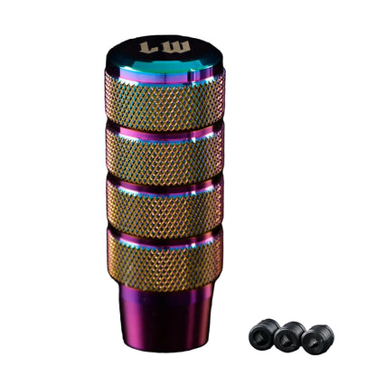 Multicolored textured shifter with 'LM' branding