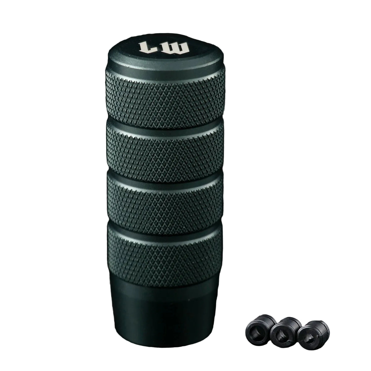 Textured knob with 'LW' branding