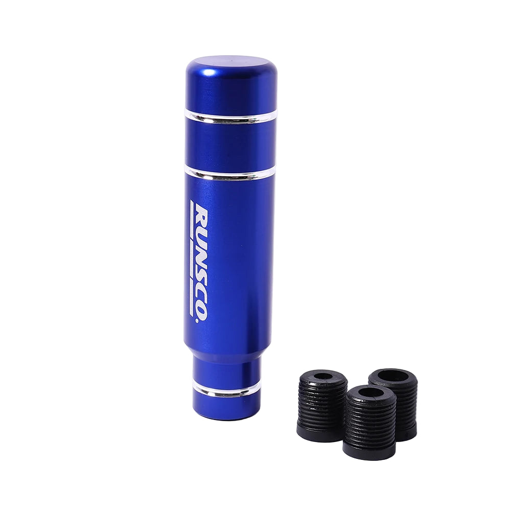 Runsco 13cm Aluminium Gear Shift Knob blue with thread adapters