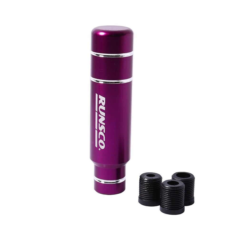 Runsco 13cm Aluminium Gear Shift Knob purple with thread adapters