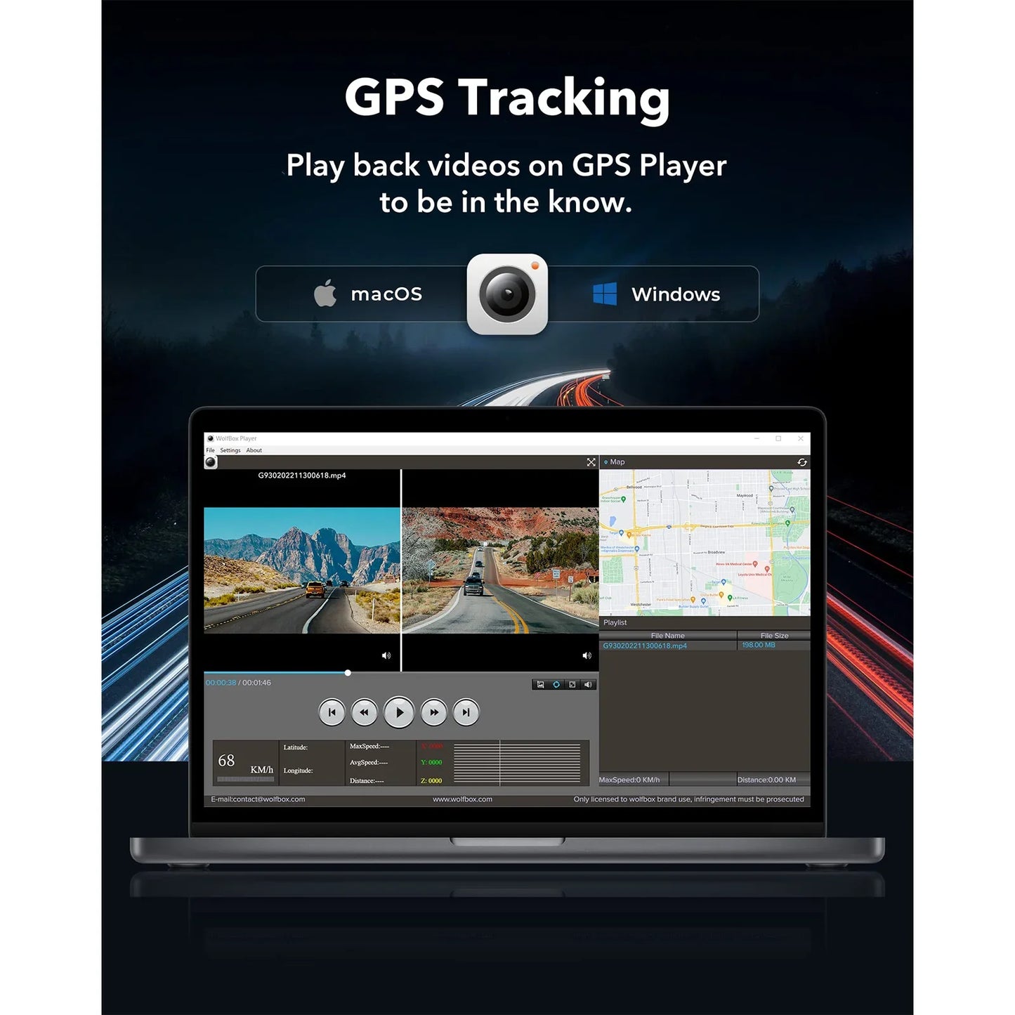 WOLFBOX G930 Rear View Mirror Camera and Dash Cam 4K