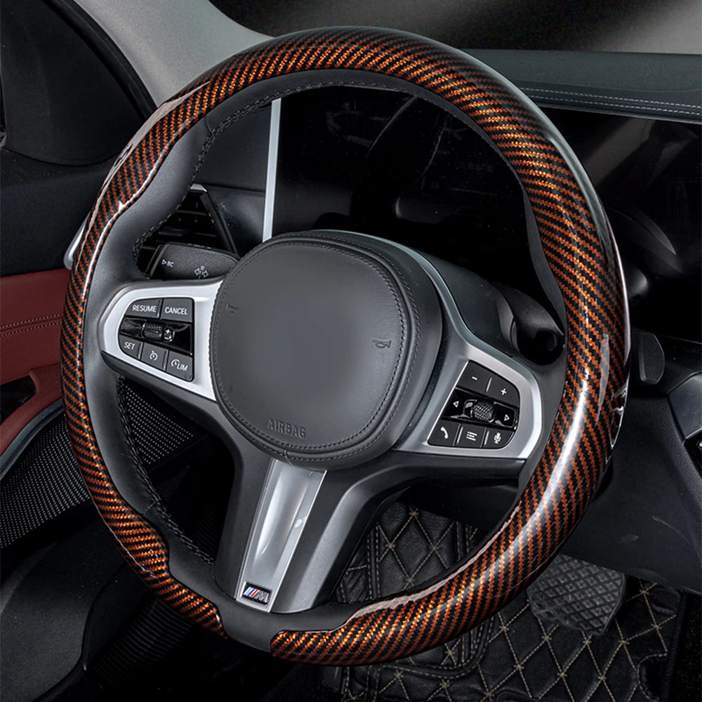 Universal Fit Laser Carbon Fibre Steering Wheel Cover
