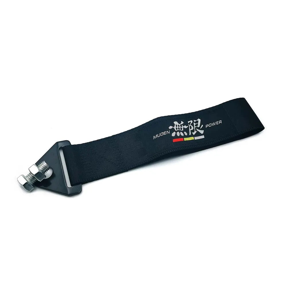 Black metal strap with 'Mugen Power' logo on a white background