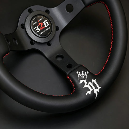326POWER 'Turbo Swing' Genuine Leather Racing Steering Wheel