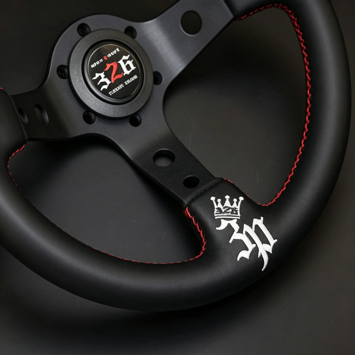 326POWER 'Turbo Swing' Genuine Leather Racing Steering Wheel