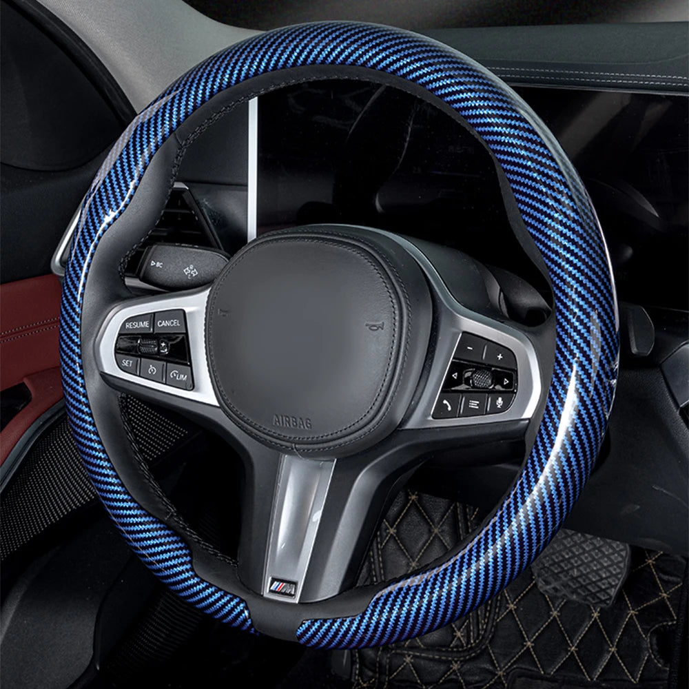 Universal Fit Laser Carbon Fibre Steering Wheel Cover