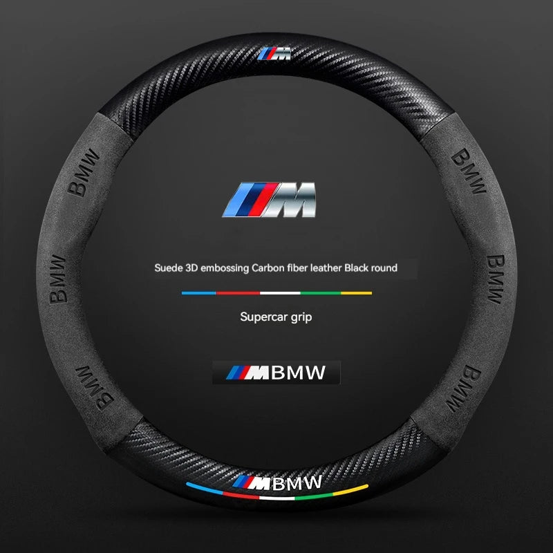 BMW Carbon Fibre Leather Steering Wheel Cover