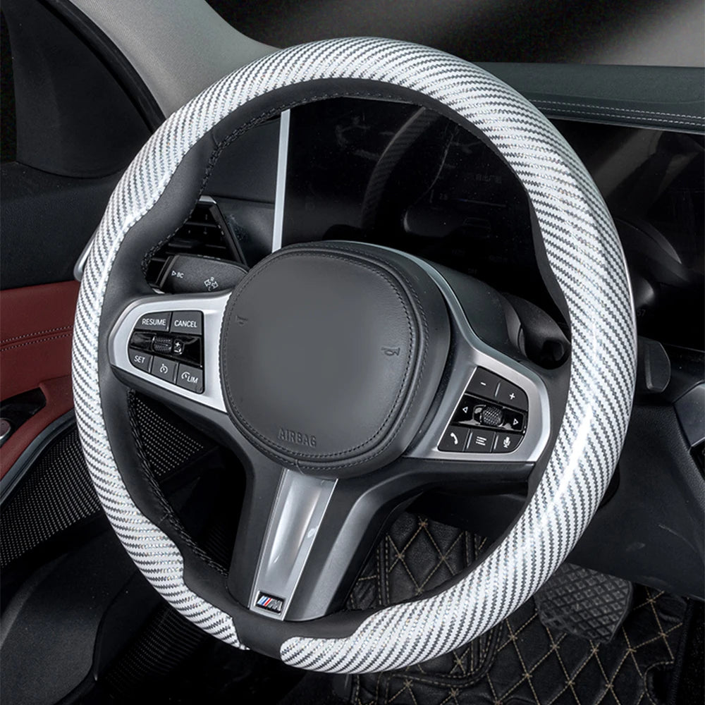 Universal Fit Laser Carbon Fibre Steering Wheel Cover