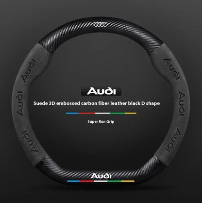 Audi Carbon Fibre Leather Steering Wheel Cover