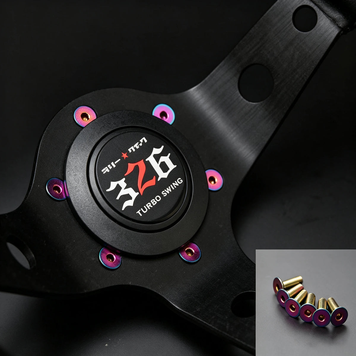 326POWER 'Turbo Swing' Genuine Leather Racing Steering Wheel