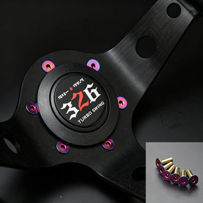 326POWER 'Turbo Swing' Genuine Leather Racing Steering Wheel