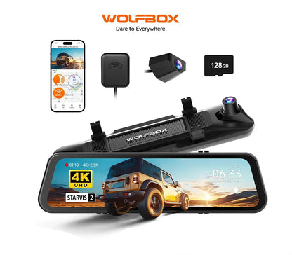 WOLFBOX G900 Pro Smart Mirror and Dash Cam 4K
