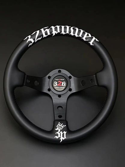 326POWER 'Turbo Swing' Genuine Leather Racing Steering Wheel