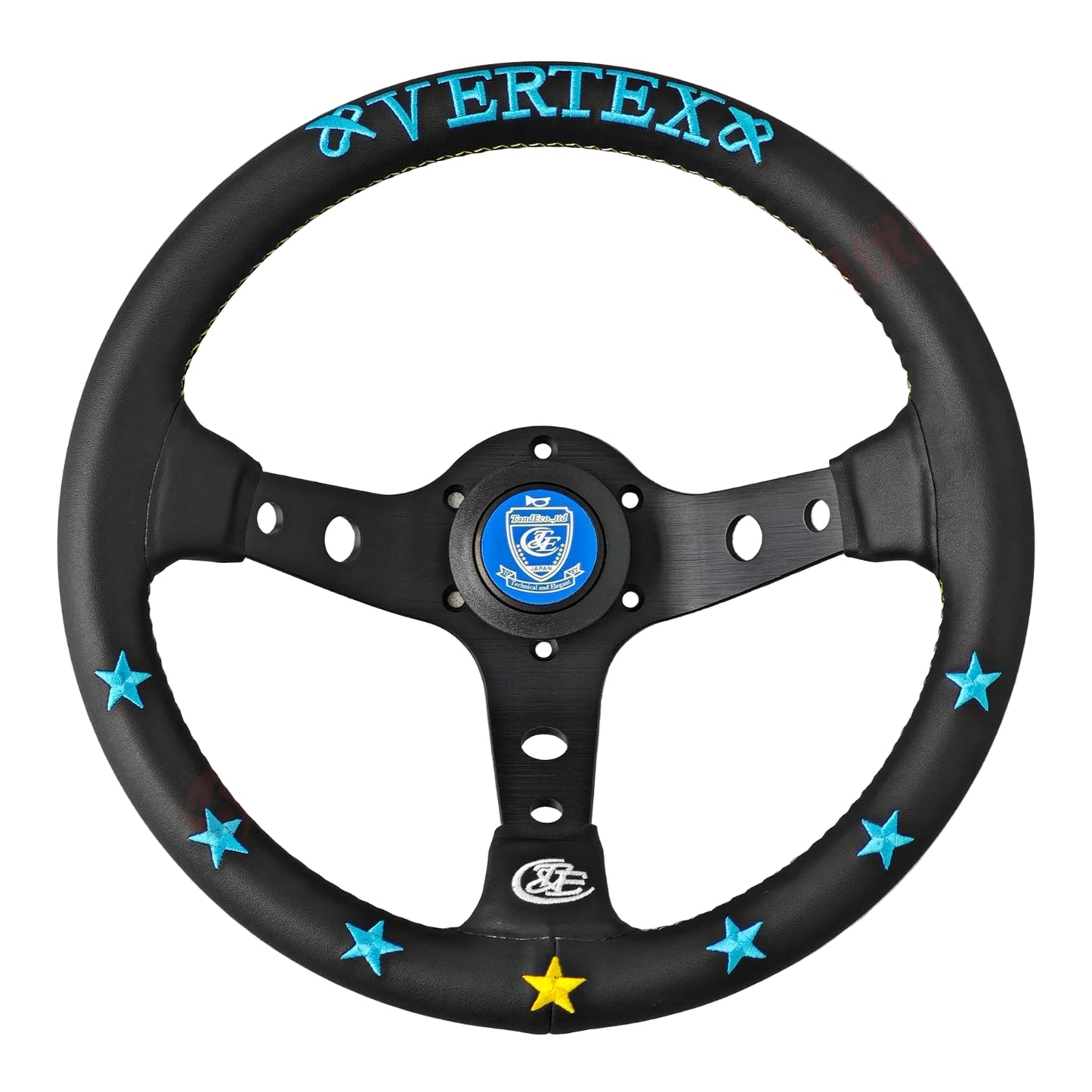 Vertex Stars Leather Custom Steering Wheel Blue Stars