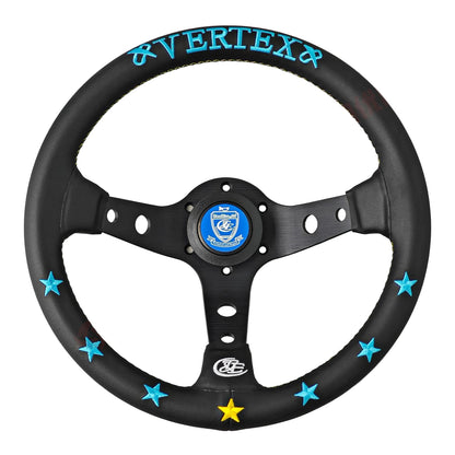 Vertex Stars Leather Custom Steering Wheel Blue Stars