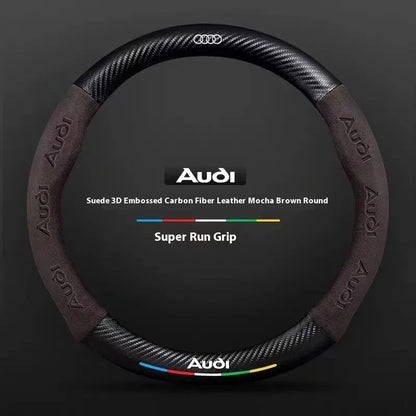 Audi Carbon Fibre Leather Steering Wheel Cover - size comparison
