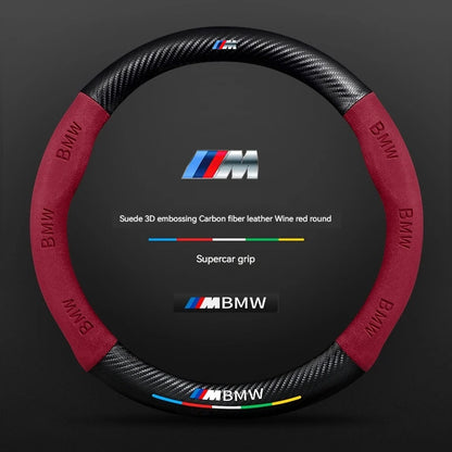 BMW Carbon Fibre Leather Steering Wheel Cover - fitment detail