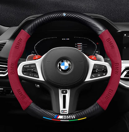 BMW Carbon Fibre Leather Steering Wheel Cover - side profile