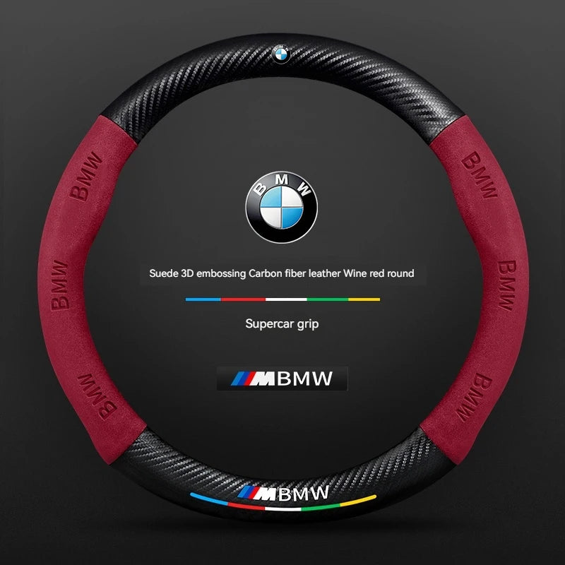 BMW Carbon Fibre Leather Steering Wheel Cover - size comparison