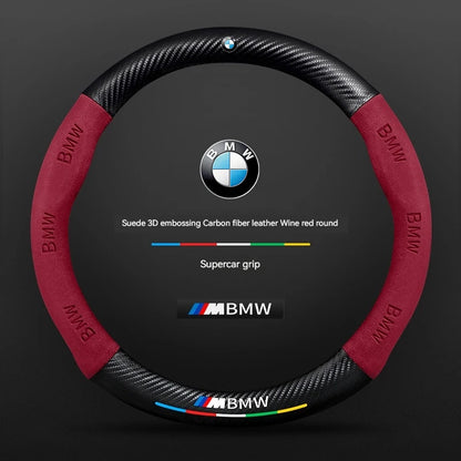 BMW Carbon Fibre Leather Steering Wheel Cover - size comparison
