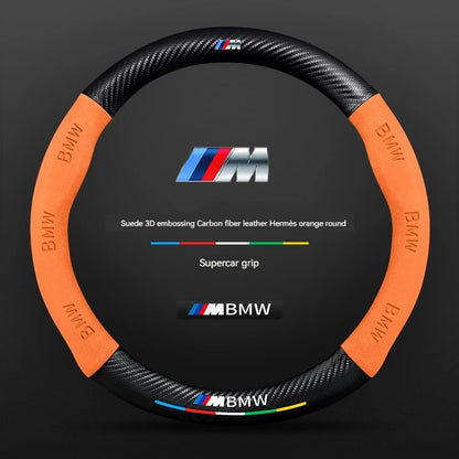 BMW Carbon Fibre Leather Steering Wheel Cover - underside detail