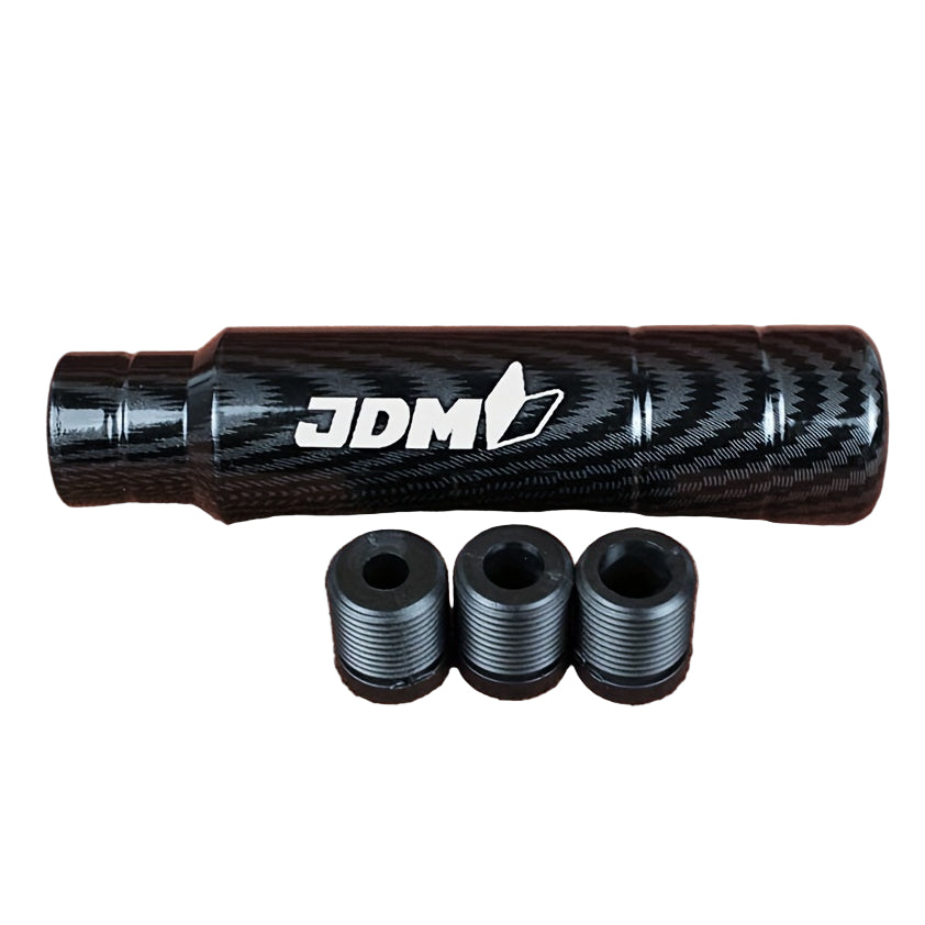 Carbon Fibre Aluminium Shifter With Thread Adapters - close-up detail