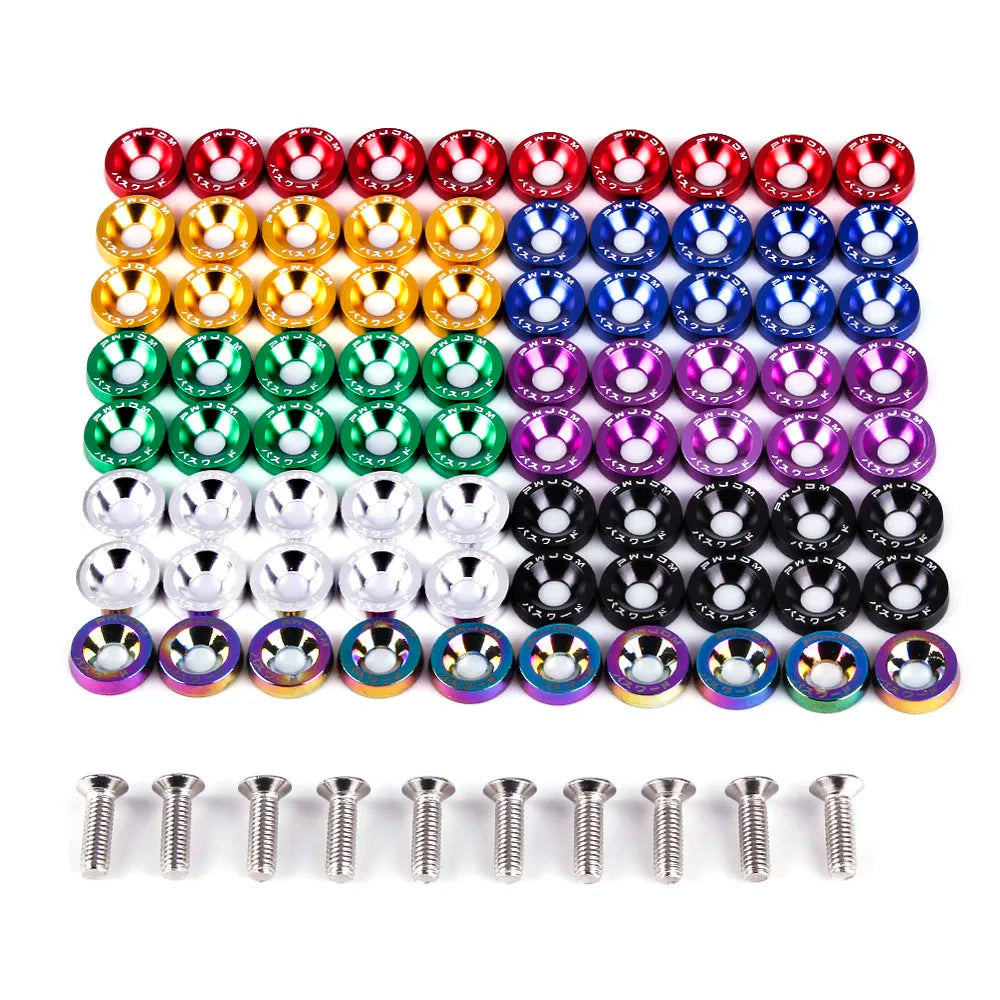 M6 Billet Aluminium Dress Up Bolt Set - front view