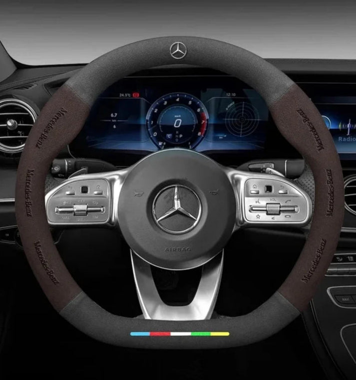 Mercedes Benz Suede Leather Steering Wheel Cover - colour and finish options