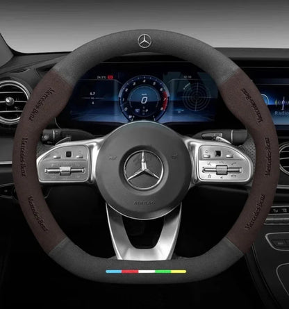 Mercedes Benz Suede Leather Steering Wheel Cover - colour and finish options