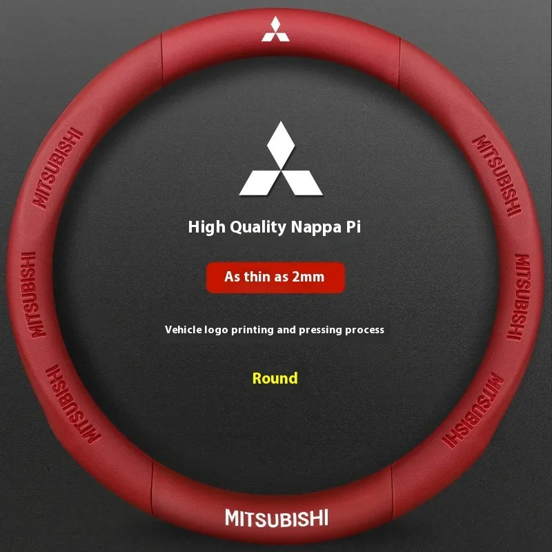 Mitsubishi Carbon Fibre Leather Steering Wheel Cover - in-use view