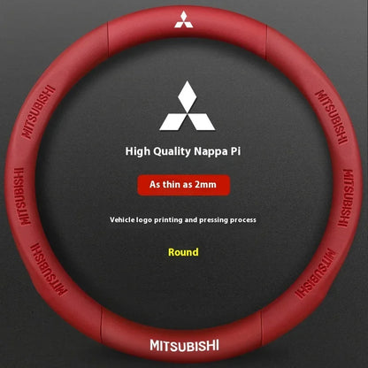 Mitsubishi Carbon Fibre Leather Steering Wheel Cover - in-use view